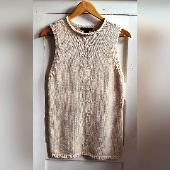 The Limited Women's Cream Knit Sweater Vest | Roll Neck Pullover | Large - Picture 1 of 4